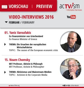 acTVism Online TV Programm with Noam Chomsy & Yanis Varoufakis