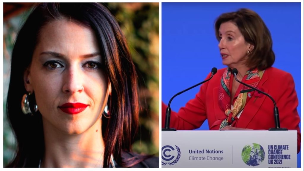 Abby Martin konfrontiert Nancy Pelosi auf der COP26 mit den Ausgaben für das Pentagon