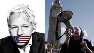 Report: Human chain around the British Parliament for Julian Assange