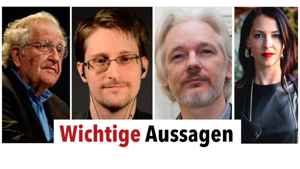 Wichtige Aussagen von Julian Assange, Edward Snowden, Noam Chomsky, Abby Martin auf acTVism